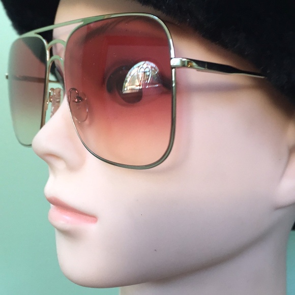 Chloe Aviator Sunglasses Color GOLD/WINE Lens main image 6